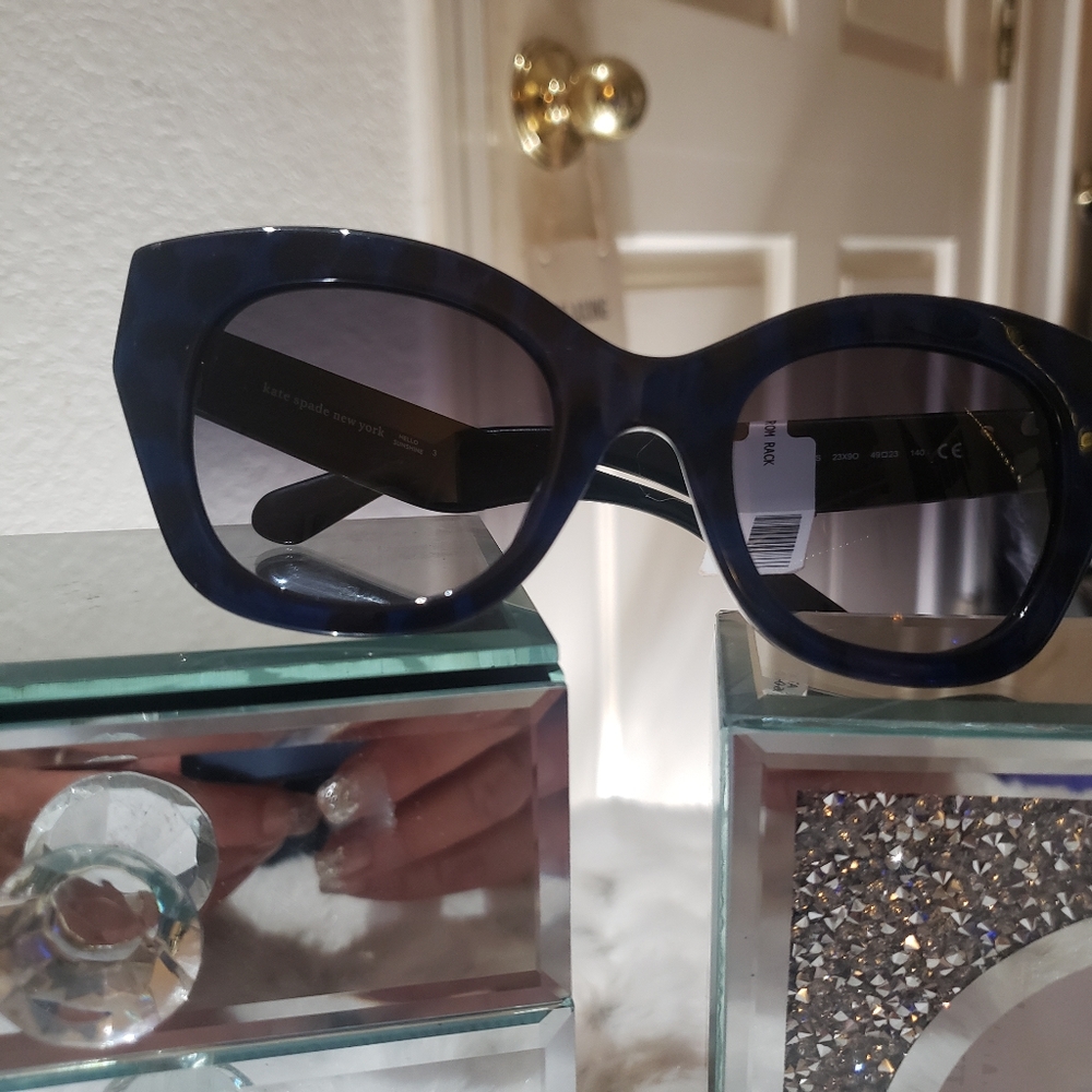 Kate Spade navy blue with black spots